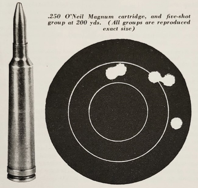 A photo of the .250 O'Neil Magnum, featured in the April 1937 issue of American Rifleman magazine.