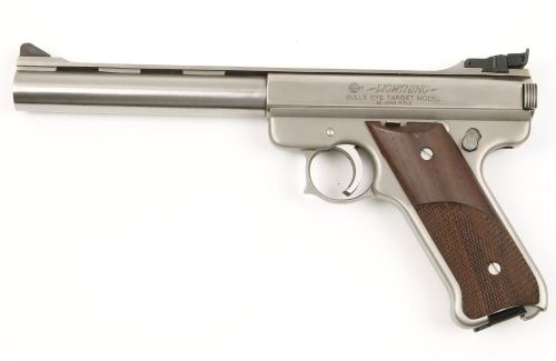 "Bulls Eye Target Model" of the AMT Lightning .22 pistol.